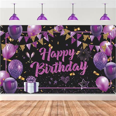 black and purple party supplies|happy birthday decorations purple.